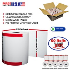 50 BPA FREE ROLLS THERMAL PAPER 3 – 1/ 8 X 230′ FEET STAR TSP100 SHRINK WRAPPED