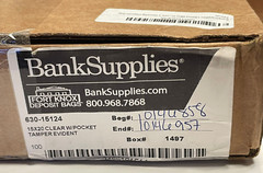 BankSupplies Ultima Blue Dual Pocket Clear Deposit Bags 15W x 20H 100 Pack NEW