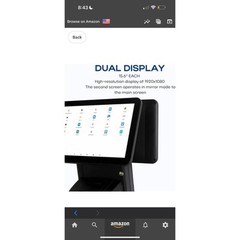 Multzo M9A All-in-one POS System With Dual 15.6” Touchscreen & Built In 58mm