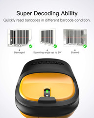 P6 Wireless Barcode Scanner – 60M Range, 2600mAh Battery for Ultimate Mobility