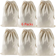 6 Packs Bank Coin Money Cash Bag Sacks, 12″ x 17″ Canvas Natural