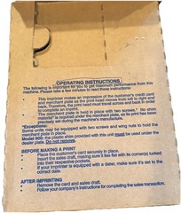 Vintage Addressograph Bartizan Credit Card Imprinter Knuckle Buster Manual