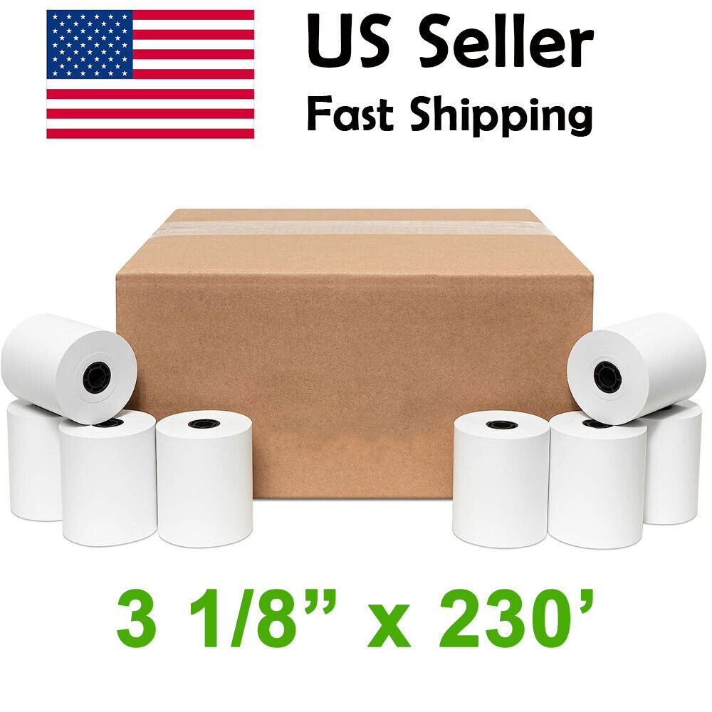 Thermal Receipt Paper Rolls For Clover POS Cash Register 3 1/8″ x 230′ Free Ship