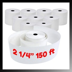 2 1/4″ x 150′ 1 Ply Bond White Paper 10 Rolls 2.25 inch x 150 ft Adding Machi…