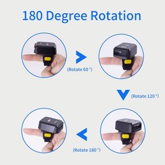 Alacrity 2D Wireless Ring Barcode Scanner,Portable Bluetooth Wearable Finger
