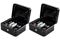 KYODOLED Medium Cash Box with Money Tray, Portable Lock Box, Limegreen