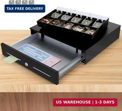 18″ Cash Rigister Drawer High Capacity- Removable 5Bill/5Coin Insert Tray, Auto