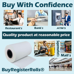 (50 Rolls) 2 1/4 X 50 Thermal Paper Receipt Rolls 55 GSM Premium Quality German