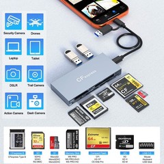 CFexpress Type B Card Reader 8 in 1, 10Gbps Multi CF Express Reader Adapter f…