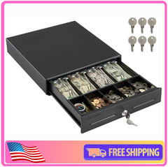 Volcora 13″ Electronic Cash Register Drawer for POS System, 4 Bill 5 Coin Tray