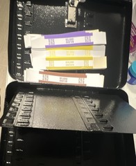 Black Metal Cash Box w/ Combination Lock & Removable Cash Tray