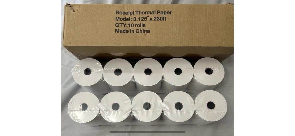 10 Rolls Of Receipt Thermal Paper 3.125”x230ft Qty.