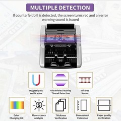 Aneken Money Counter Machine with Value Count, Dollar, Euro UV/MG/IR/DD/DBL/H…