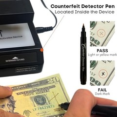 Tri Test – Counterfeit Bill Detector Machine w/AC Adapter – 3 Tests in 1 – Paper