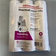 Nine Rolls Of Thermal Paper Rolls 2 1/4 X 85 Ft Office Depot
