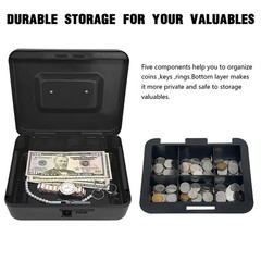 Secure Steel Cash Box with Combination Lock and Removable Tray – Metal Money …
