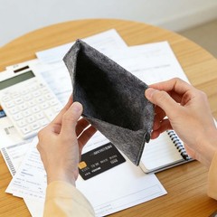 5Pcs Felt Money Bag, Felt Cellphone Sleeve Case Pouch Cash Bag, Beige
