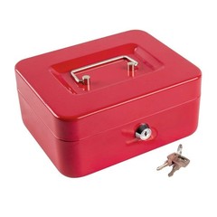 KYODOLED Medium Cash Box with Money Tray, Portable Lock Box, Limegreen