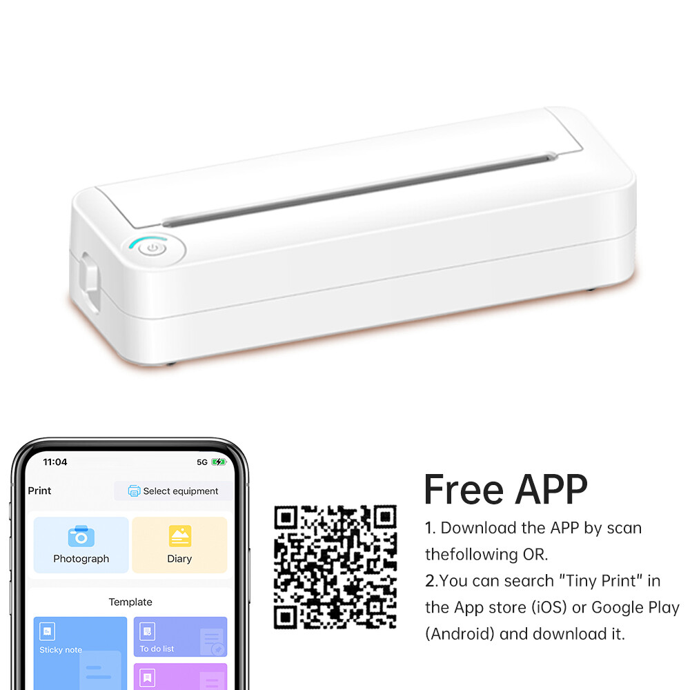 A4 Portable Paper Printer Thermal Printing Wireless Compatible with Android C5P8