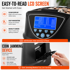 Electronic USD Coin Sorter and Counter, LCD Display, Sorts 270 Coins Per Minute