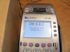VeriFone VX520 Credit Card Terminal Machine Powers On w/Cords & Box