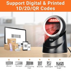 Tera 2D QR Desktop Omnidirectional Barcode Scanner Hands-Free USB 2.0 Wired Bar
