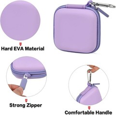 Water-Resistant Portable Chip Card Reader Case with Removable Carabiner – Purple
