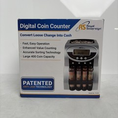 Royal Sovereign Electric USD Coin Counter/Sorter, 2 Rows, Anti-Jam (FS-2N)