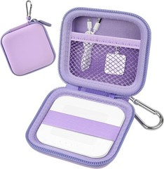 Water-Resistant Portable Chip Card Reader Case with Removable Carabiner – Purple