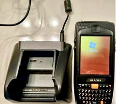 Glacier M3 Orange Handheld Barcode Scanner Lot Of 3 W/Docks & Cradles Mobile PC