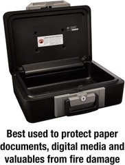 Fireproof Safe Box with Key Lock, Chest Safe with Carrying Handle to Secure Mon