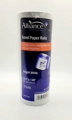 Alliance Bond Paper Rolls 3 Rolls 2.25 X 140′ For Cash Registers Adding Machines