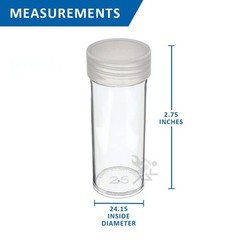 Edgar Marcus (10) Round Clear Plastic (Quarter) Size Coin Storage Tube