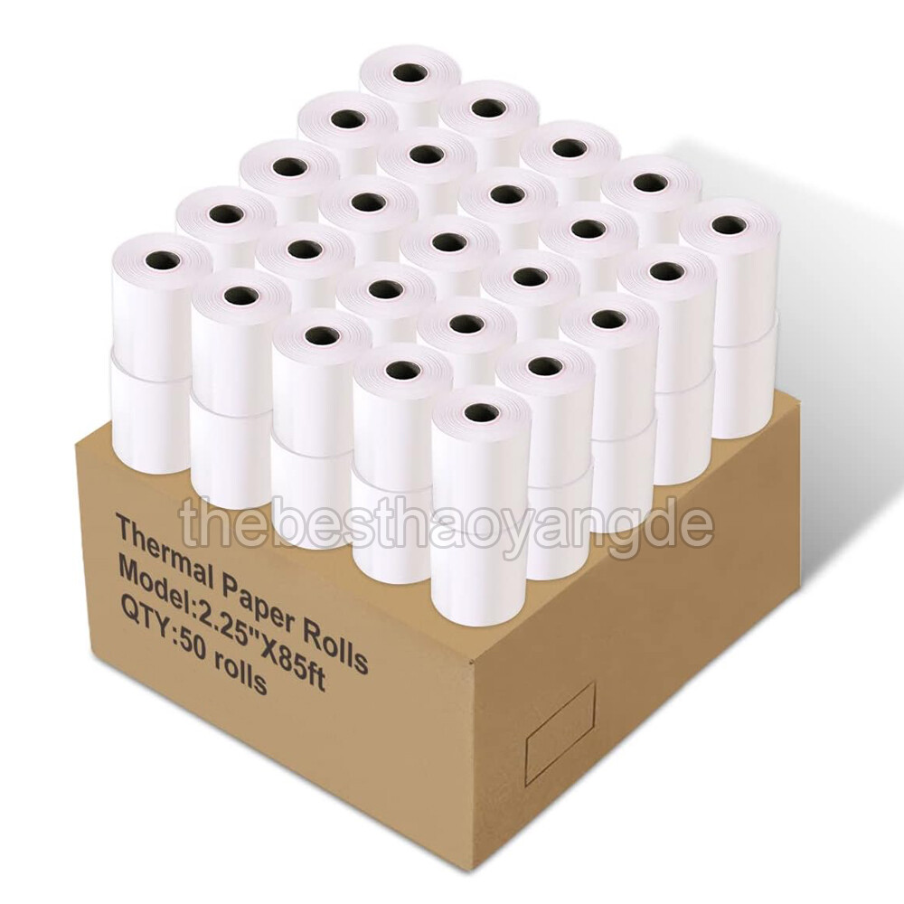 50 Rolls 2 1/4″ x 85′ Cash Register Credit Thermal Paper POS Receipt Papers 85FT