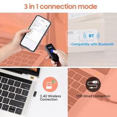 Tera Wireless Barcode Scanner 1D Laser Mini Pocket Waterproof Scanner 3in1 Co…