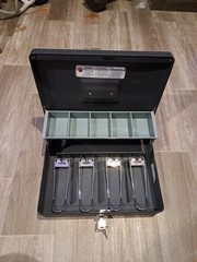 Sentry Safe Cash Box With Key Lock & Money Tray Dark Gray