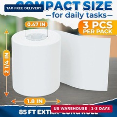 3-Pack Calculator Tape Rolls – Adding Machine Tape 2 1/4 In x 85 ft | Reliable R