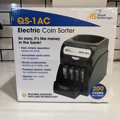 Royal Sovereign QS-1AC Electric Coin Sorter Counter Machine Black