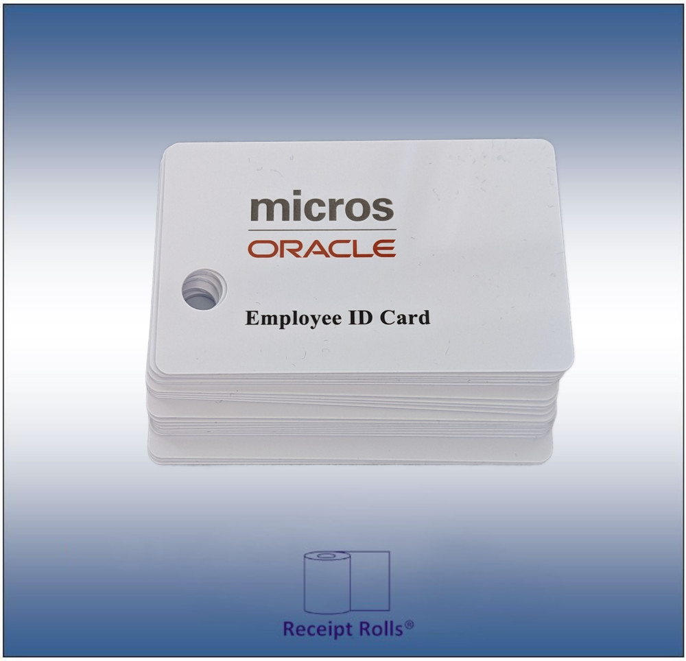 25 Genuine White Micros Oracle Magnetic Stripe Employee Swipe ID Cards