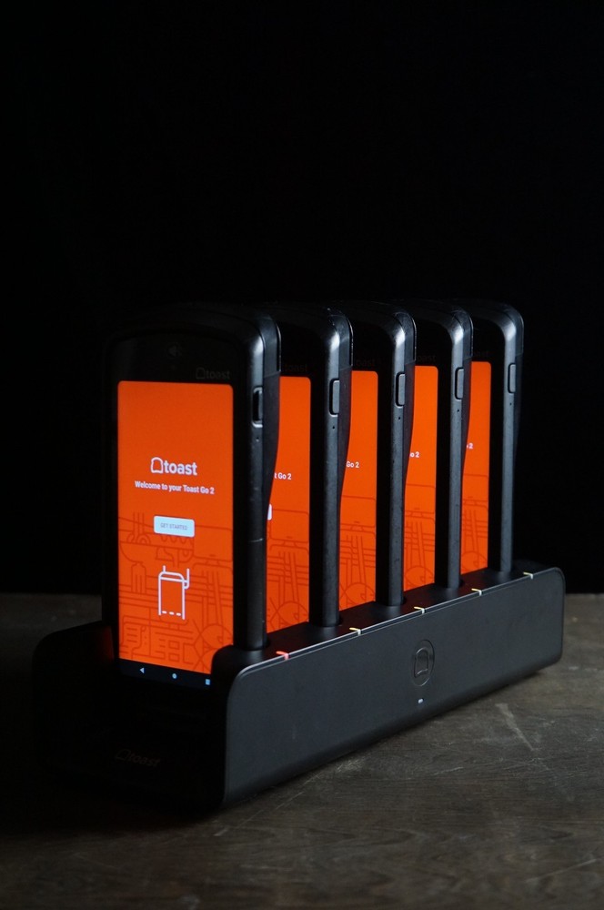 ✅USED✅ Lot of 5 Toast Go 2 Handheld POS TG200 with DTC200 Charging Dock – Read!