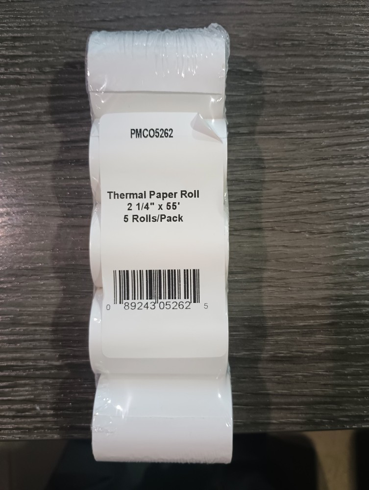 thermal paper 2 1/4 x 55 pmc 05262 3 rolls of 5 total of 15 rolls