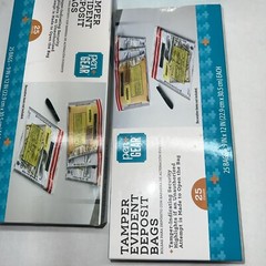 75 Tamper Evident Deposit Bags 9″ by 12″ 3 boxes of 25 NEW, Unopened, unused.