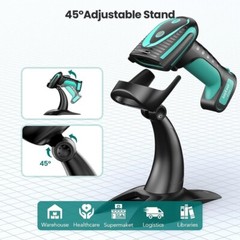 Anyeast Wireless Barcode Scanner with Stand Industrial 1D 2D QR Bluetooth Reader