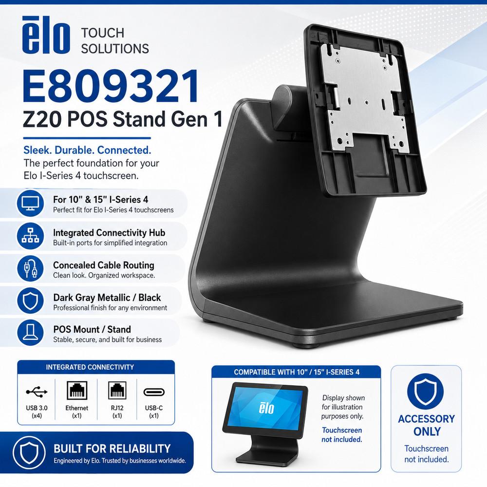 🍀 NEW Elo Z20 I-Series Android 4.0 10″ 15″ Point-of-Sale POS Flip Stand E809321