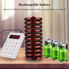 Retekess TD158 Wireless Paging Queuing Calling System 10 Coaster Cafe Clinic Bar