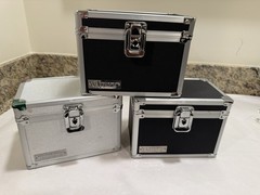 Set of 3 VAULTZ Metal Lock Boxes Security Storage Cases Silver, And Black
