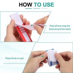 50 Pcs Money Band 1000 Dollar Money Bill Wrapper Self-Adhesive Bill Band Yellow