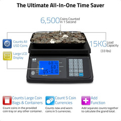 MS20 Coin Counting Scale – Money Cash Currency Weighing Machine
