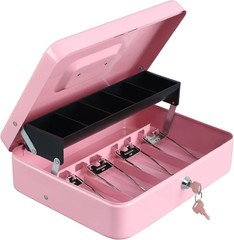 Pink Cash Box with 4 Bill/5 Coin Slots, Key Lock