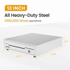 Beelta 13″ Cash Register Drawer 4 Bill/5 Coin, POS/Manual Open